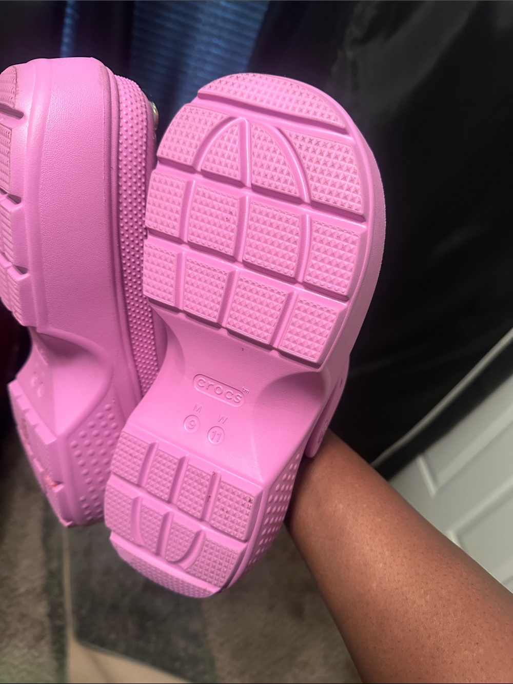 Pink Platform Clog Sandals with Charm Accents - Picture 3 of 3